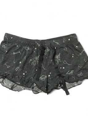 Space Print Ruffle Hem Lounge Shorts - Dark Gray (NWOT)